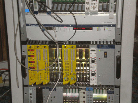 A close up of wiener and mesytec electronics